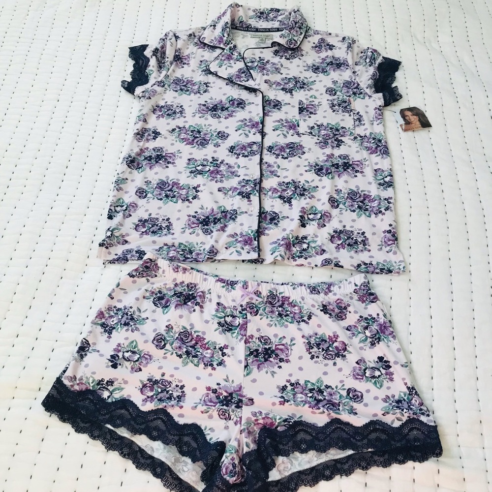 NWT Thalia Sodi Sexy Sleepwear Set Pajamas W/lace